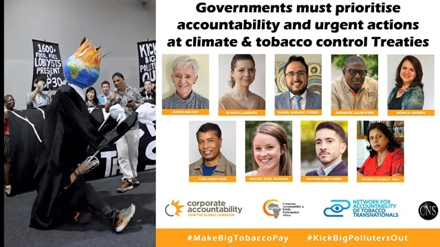 Will governments make Big Tobacco pay and kick Big Polluters out from Treaty meets?