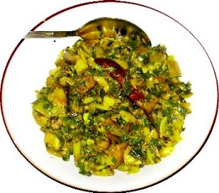 Baigan-Hara Pyaj Bhujia    